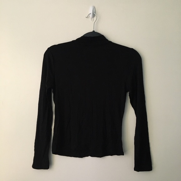 Black Mock Neck Long Sleeve Top - Picture 3 of 3